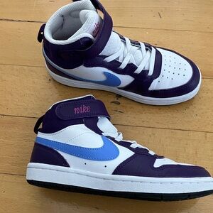 Nike Kids High-Top Sneakers in Purple and Blue
